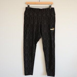 Puma Women's Black Large Power Deco‎ Glam Training High Rise Skinny Leggings